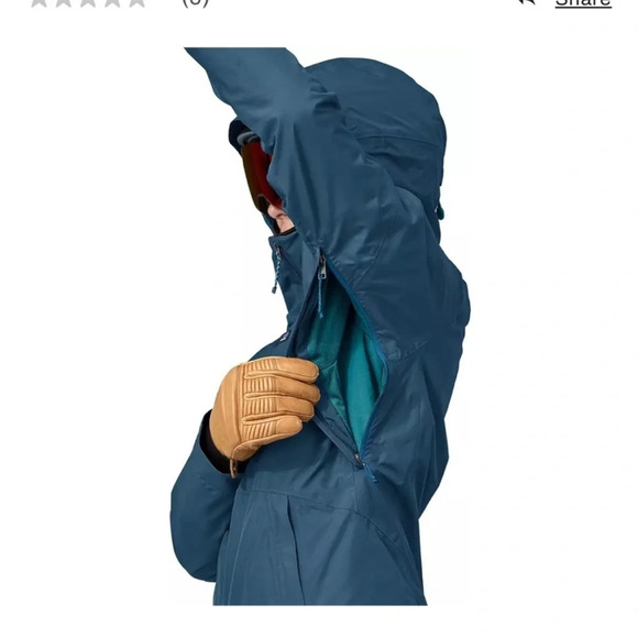 Patagonia Women's L Large 3-in-1 Powder Town Jacket Blue Ski Snowboard NWT - Picture 12 of 15